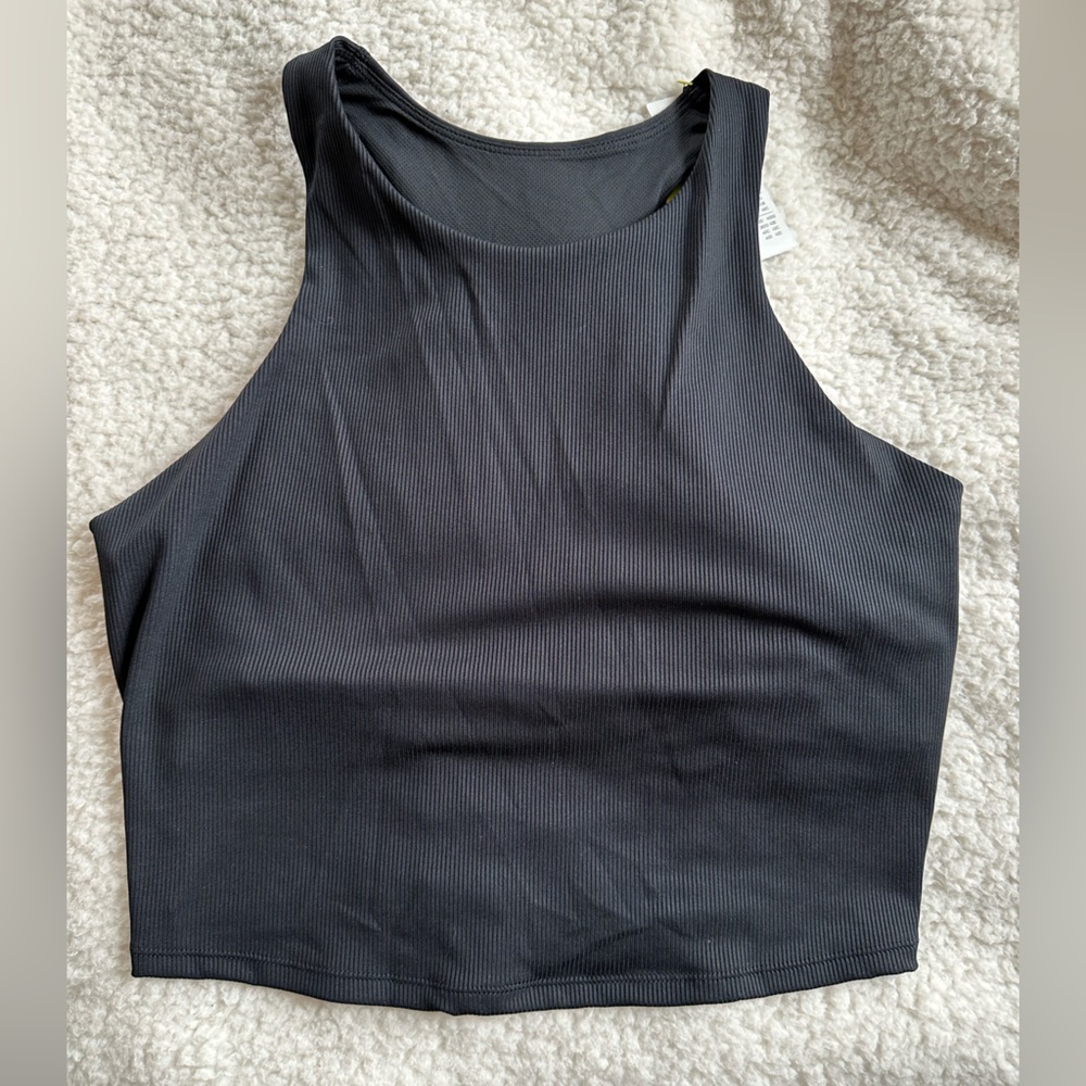 Black ribbed sports bra. Never worn.